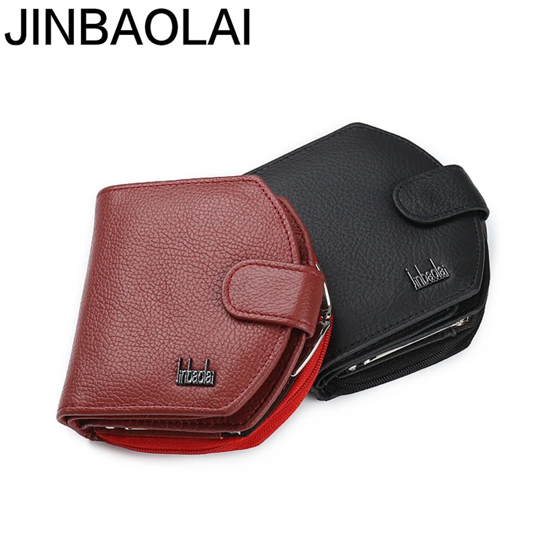 JINBAOLAI из натуральной коровьей кожи Для женщин бумажники, Женский кошелек держатель для карт кожаный Бренд Высокое качество Для женщин кошелек многоцелевой кошелек