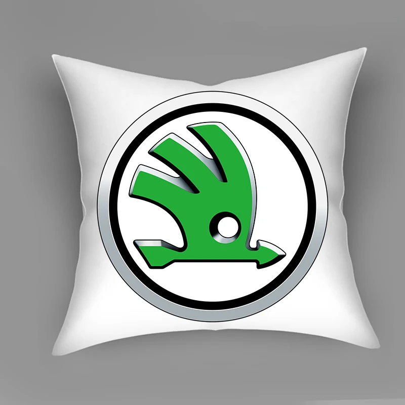 

Car Decoration Pillow Case Decorative Digital Print Custom Cushion Cover Home Throw Pillow AUTO LOGOS Pattern Linen Pillow Cover