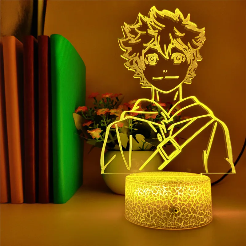 Акриловый светодиодный ночной Светильник Haikyuu Shoyo Hinata для детей декор спальни