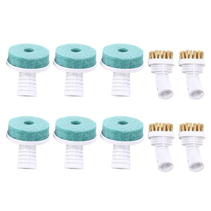 

TOP!-8x Mop for Deerma Steam Mop Cleaner ZQ610 ZQ600 Steam Mopping Wiper & 2set Brush Head Attachment Mold Dust Removal Heads