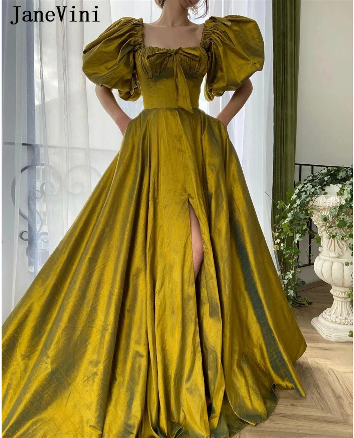 Женское вечернее платье JaneVini Длинное Платье трапециевидного силуэта с пышными