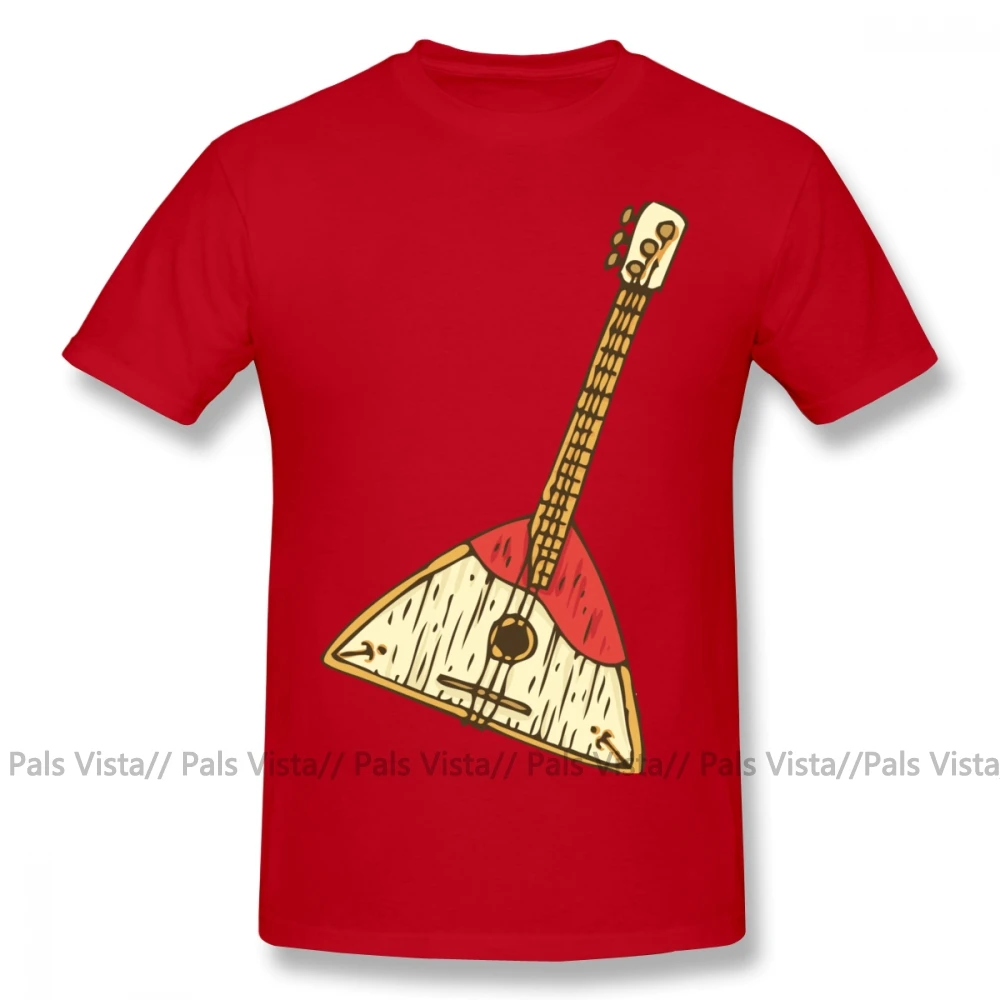 Balalaika, футболка, Balalaika, футболка с коротким рукавом, Мужская футболка, с принтом, хлопковая, Пляжная, негабаритная, забавная футболка - Цвет: Красный