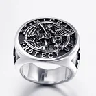 Классическое модное резное мужское массивное кольцо в стиле панк с крестом арчангеля в американском стиле