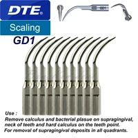 10pcs woodpecker dte original dental ultrasonic scaler tips sugragingival scaling removal deposits gd1 fit nsk satelec
