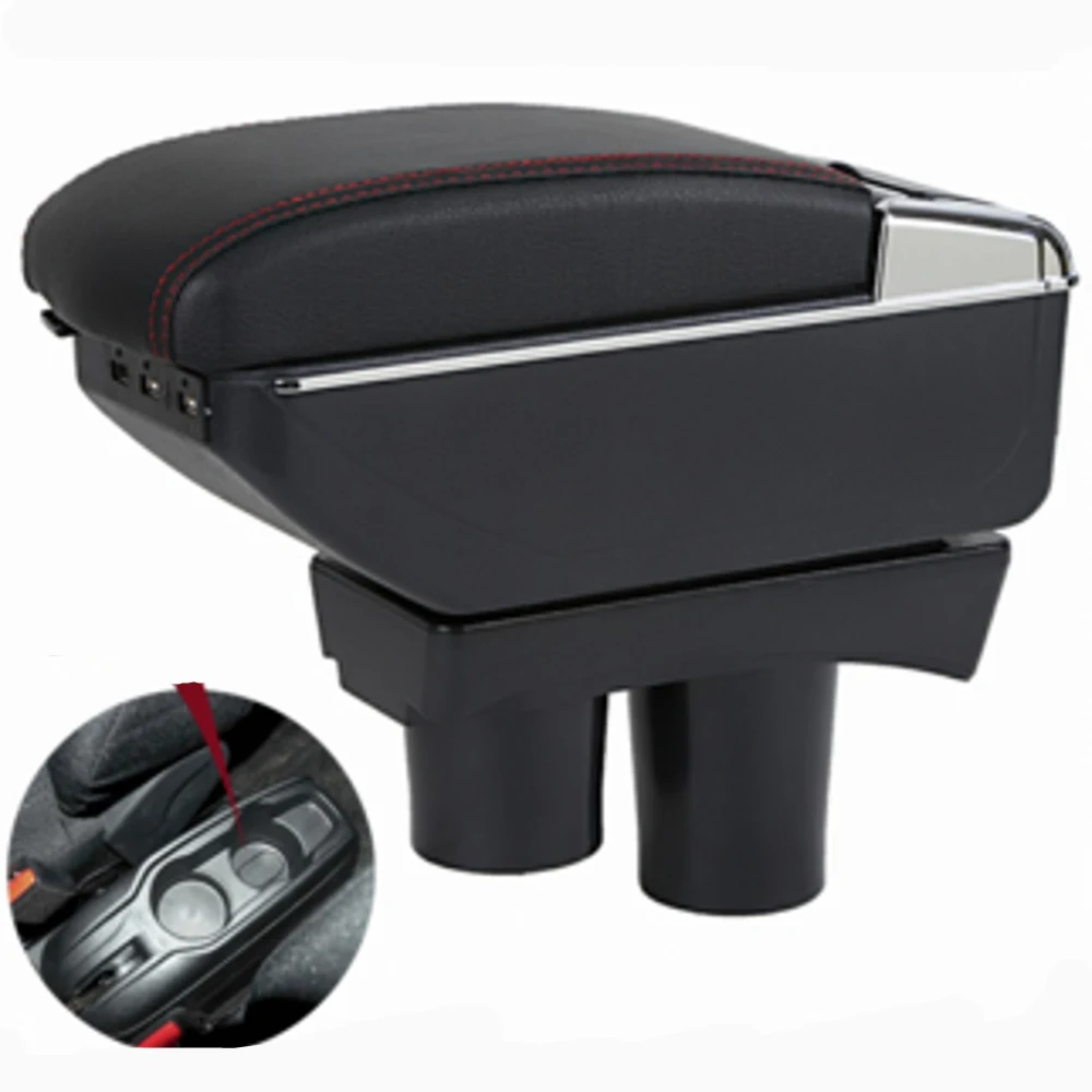 

Armrest For Peugeot 301 Citroen c-elysee Dual layer central Store content Storage box with cup holder ashtray Car modification