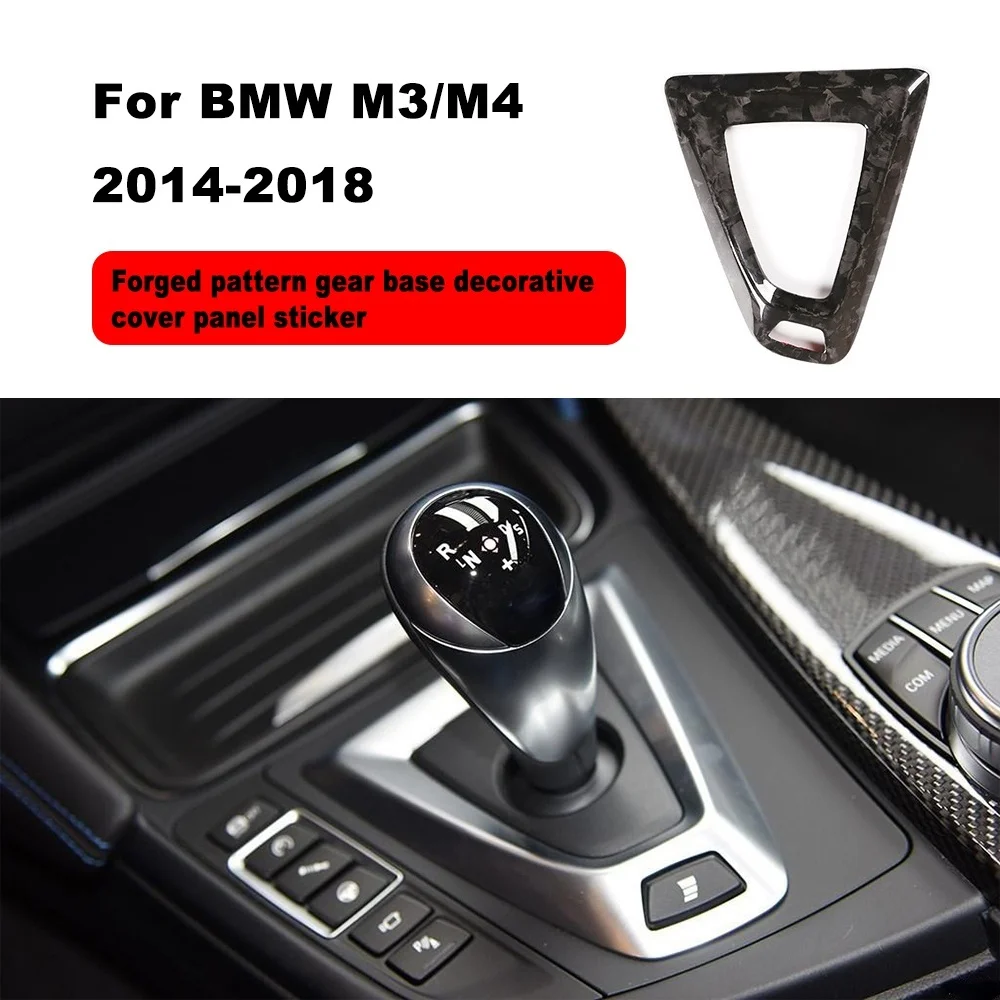 

For BMW M3 M4 14-18 Forged Carbon Fiber Shift Knob Panel Cover 3M Original Car Shift Head Panel Sticker