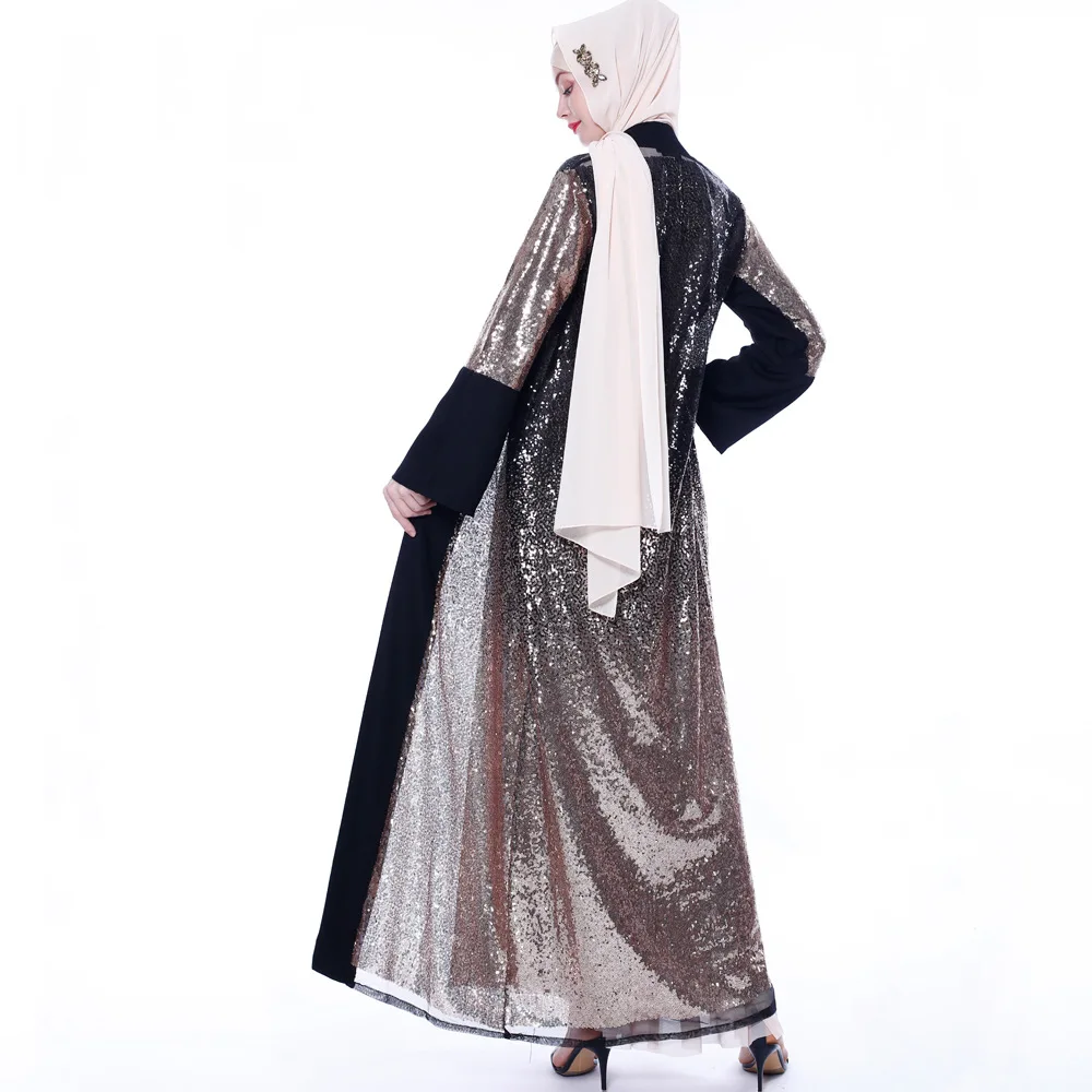 Рамадан ИД Мубарак пайетки абайя кимоно кардиган Турция хиджаб мусульманское