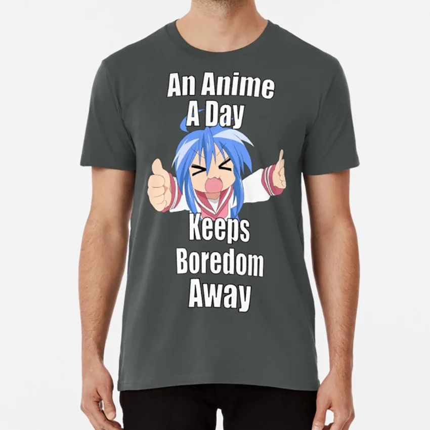 Аниме день держит скуку вдали Konata Izumi футболка Манга konata chan lucky star Boredom|Мужские