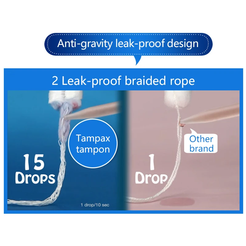 50 шт. Tampax жемчужные тампоны хлопковая сердцевина легкая обычная