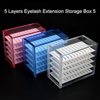 glamlash false eyelashes storage box 5 layers acrylic pallet lash holder redbluewhite