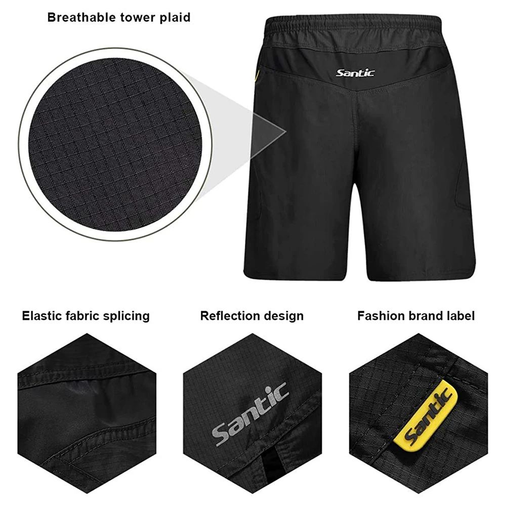 Мужские велосипедные шорты Santic горные велосипеды водонепроницаемое нижнее