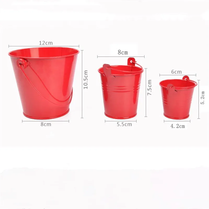 Металлическое ведро 3 размера Свадебная коробка для конфет цветочный горшок