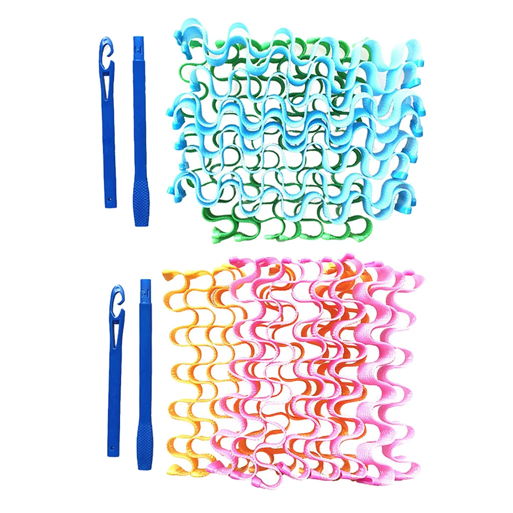 45 см длинные бигуди локоны рычаг ролики Стайлинг Комплект w/ 2 крючка без