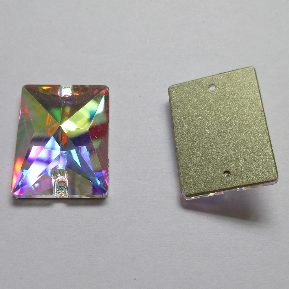 Кристалл AB прямоугольный драгоценный камень пришивные камни стразы плоская