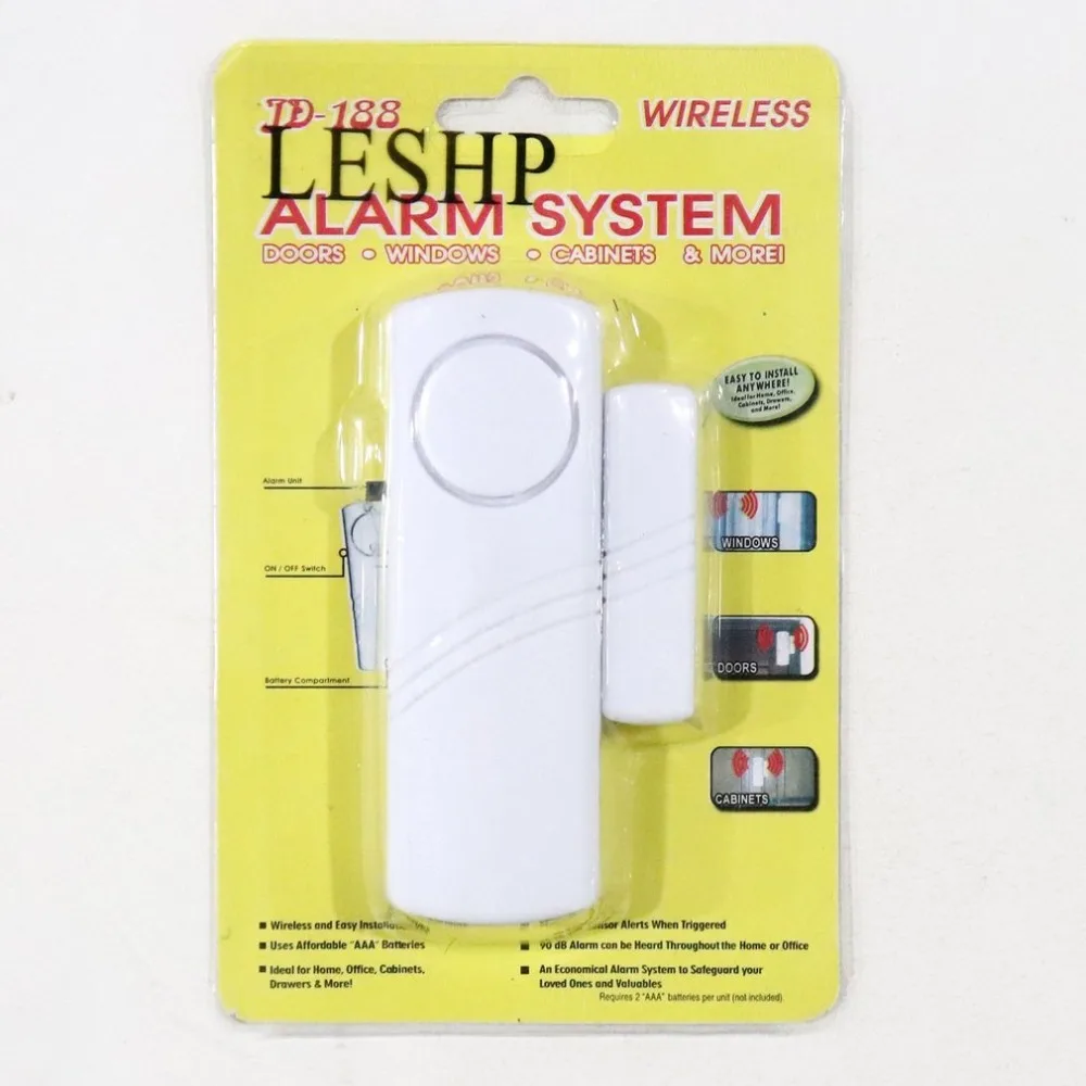Door Window Wireless Burglar Alarm with Magnetic Sensor Home Safety Wireless Longer System Security Device White Wholesale