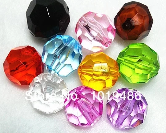 Новое поступление! 4 20 мм массивные ясные акриловые граненые бусины для ювелирные