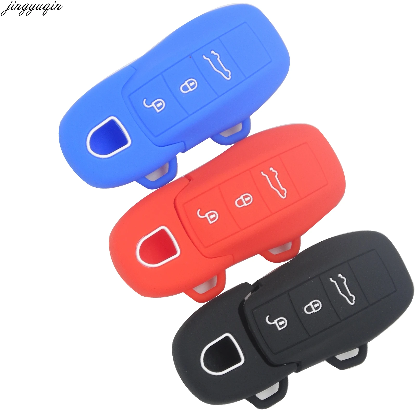 

Jingyuqin 30pcs/lot 3 Buttons silicone car key cover case for Porsche Cayenne Macan 911 boxster cayman Panamera