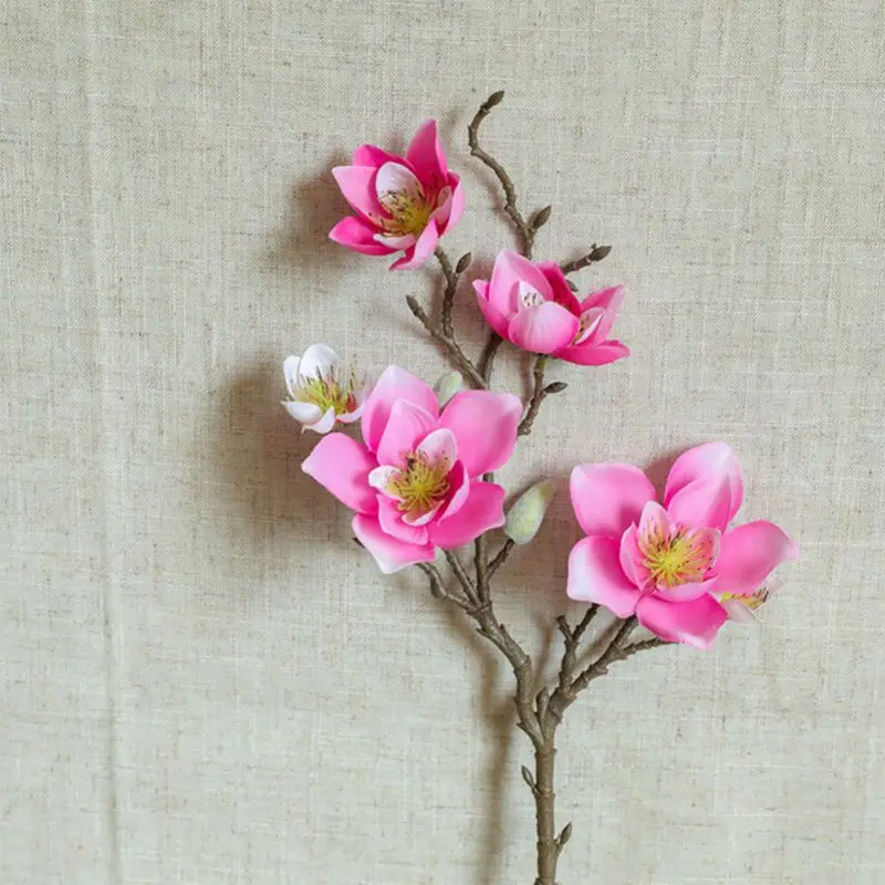 

Artificial Magnolia Flowers Simulation Flower For Wedding Party Garden Home Table Office Decoration 5PCS