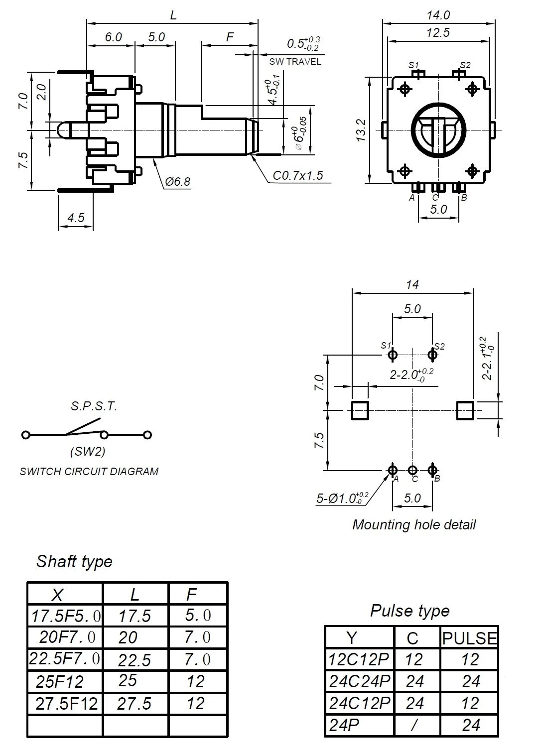 5 шт. 360 градусов Поворотный кодировщик EC12 RE12 аудио кодирование контактов 24
