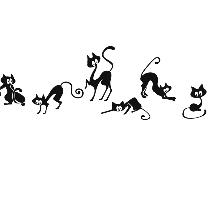 Забавные кошки настенные наклейки Животные кухня гостиная виниловые съемные