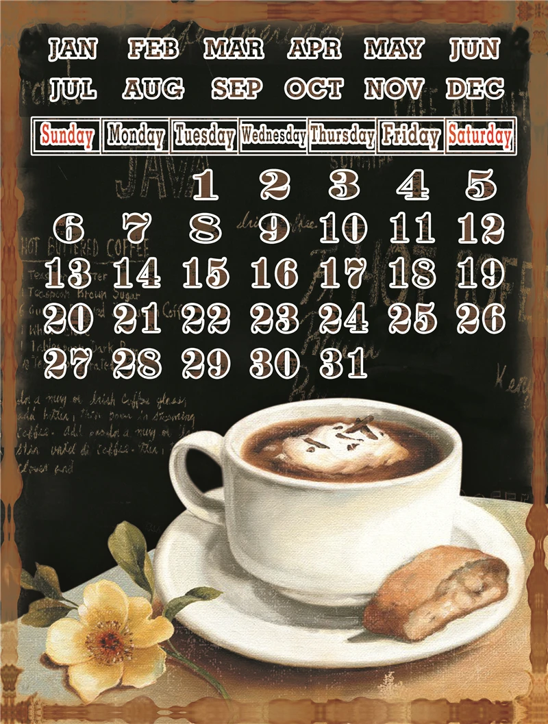 

Cake Metal Wall Decor Restaurant Home Living Room Decoration Movie Poster Vintage Retro Coffee Posters on the Wall Stickers