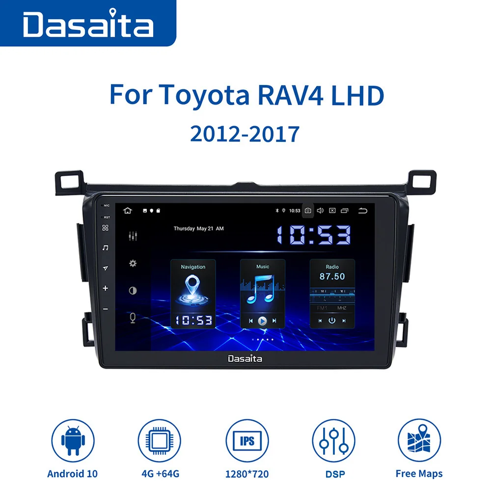 

Dasaita для Toyota RAV4 радио плеер 2012 2013 2014 2015 2017 автомобильное радио 9 дюймов IPS экран Android 10 Carplay DSP GPS HD 64 ГБ