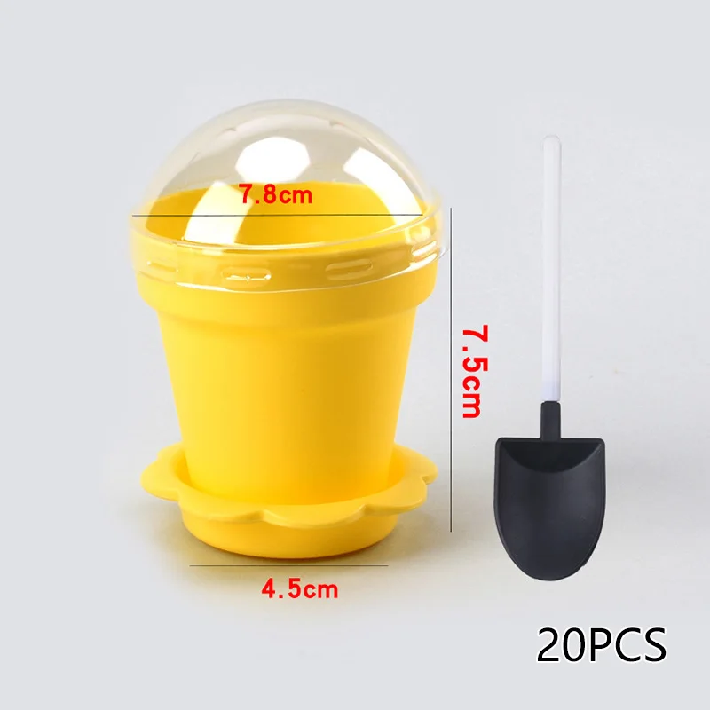 20 комплектов чашек для торта с крышкой лопатка глубокий лоток пластиковая чашка