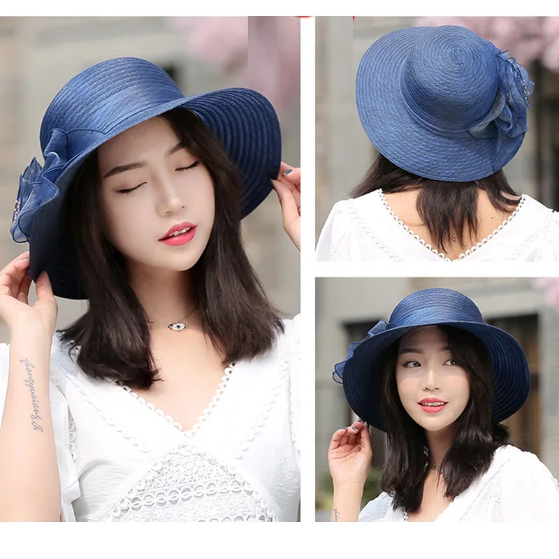 Шляпа женская свадебная с широкими полями фетровая шляпа Колокол цветочным