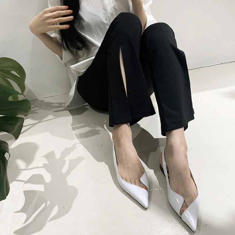 

2020 Winter New Autumn and Winter Women's Fashion Shallow Mouth Flat White/silver Pointed Toe Shoes Ladies Size 33-46