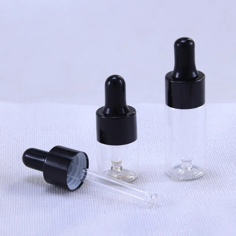 50pcs/lot 5ml 10ml 15ml 20ml clear Glass Dropper Bottle Jars Vials With Pipette For Cosmetic Perfume Essential Oil Bottles images - 6