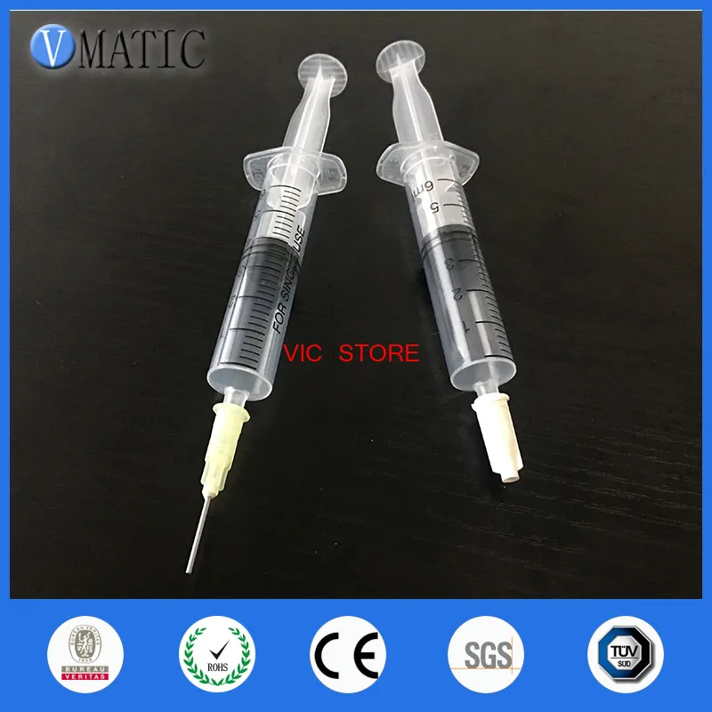 Бесплатная доставка без стерилизации 6cc/ml пластиковый шприц + дозирующая игла