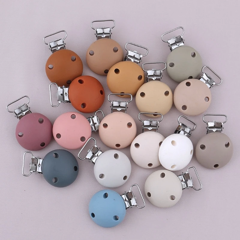 De silicona DIY ronda beb&eacute; chupete Dummy mordedor Clips para chupete de enfermer&iacute;a juguete de la Ronda de Clips sostenedor libre de BPA chupete Clip-2