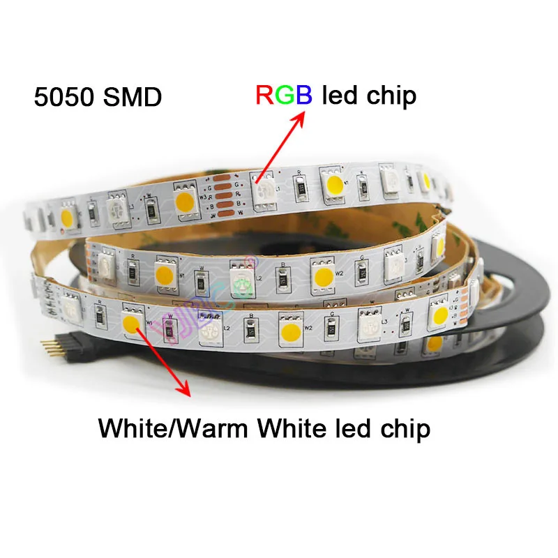 DC12V 24V 5m/lot 60leds/M RGBW RGBWW RGB CCT LED Strip light,RGB +( White/Warm White)  SMD 5050 Flexible led strip light