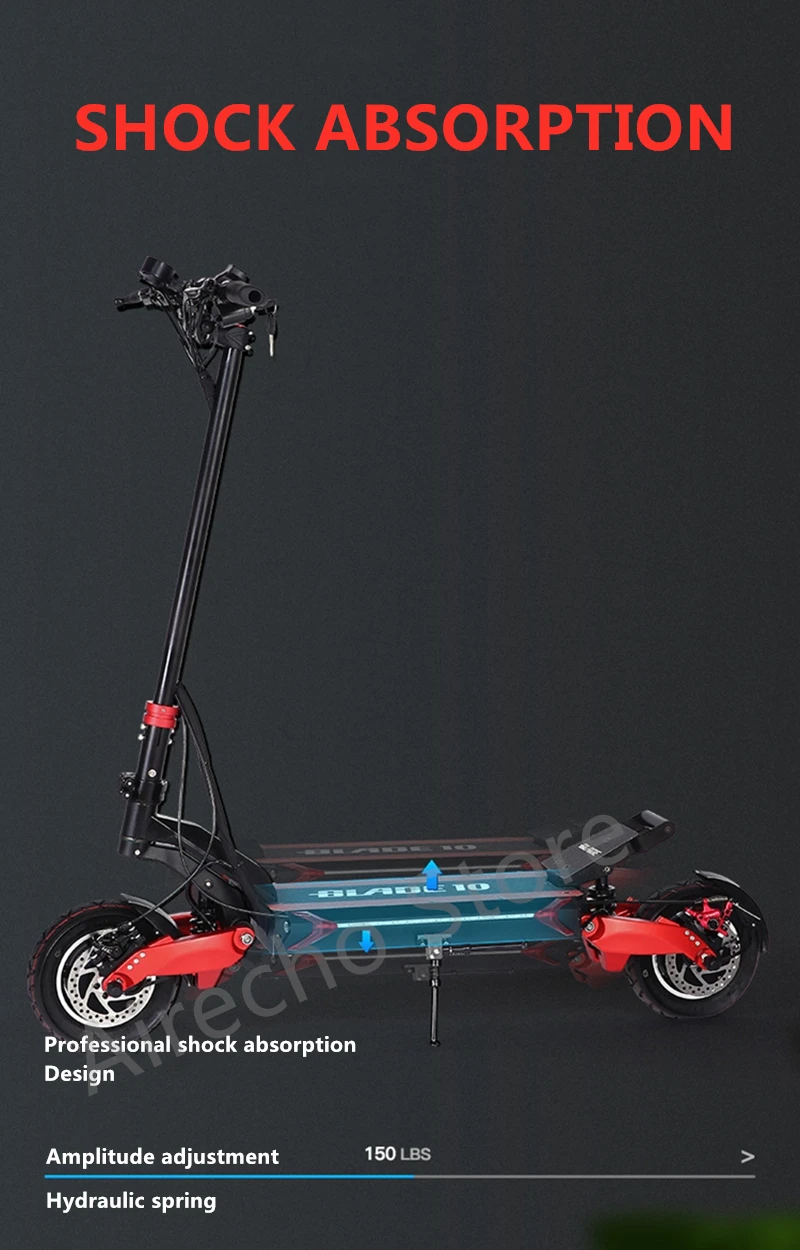 BLADE10X самокат внедорожные Smart Электрический скутер 52V 1000/2000 Вт складной 65 км/ч двойной мотор электрический скейтборд лучше, чем нулевой 10X