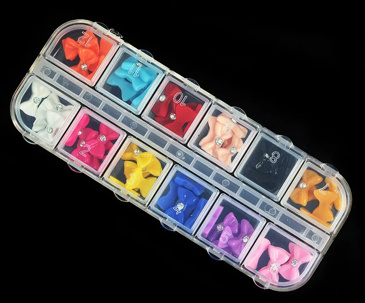 Галстук-бабочка для мороженого с алмазными стразами дизайна ногтей Длинные