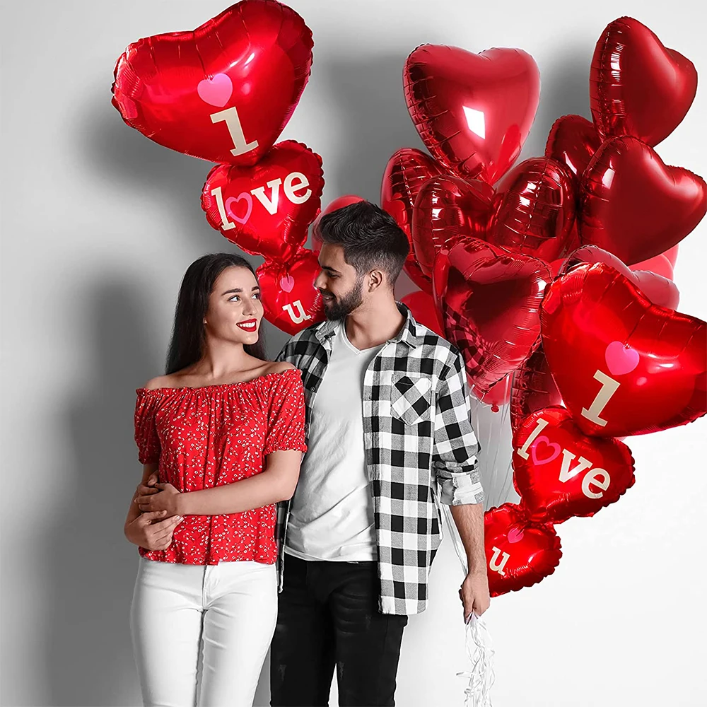 Red Heart Romantic Happy Valentine's Day I love You Spanish Te Amo Foil Balloon Wedding Anniversary Proposal Arrangement Decorat | Дом и