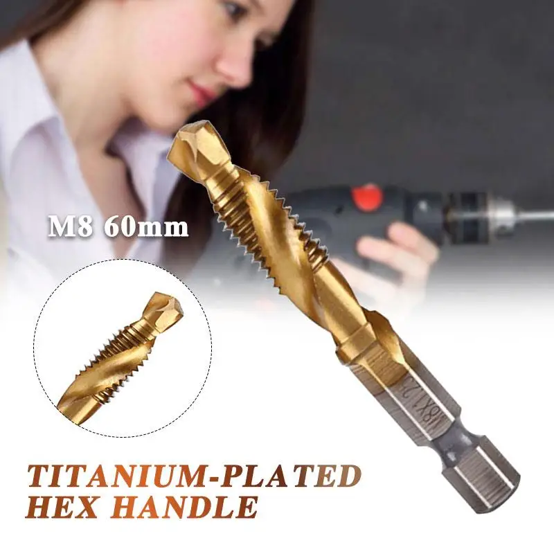 Metric Titanium Coated Drill Machinery Implement Durable Hex Shank Drill Metric Tap Drill Outdoor Strong Convenient