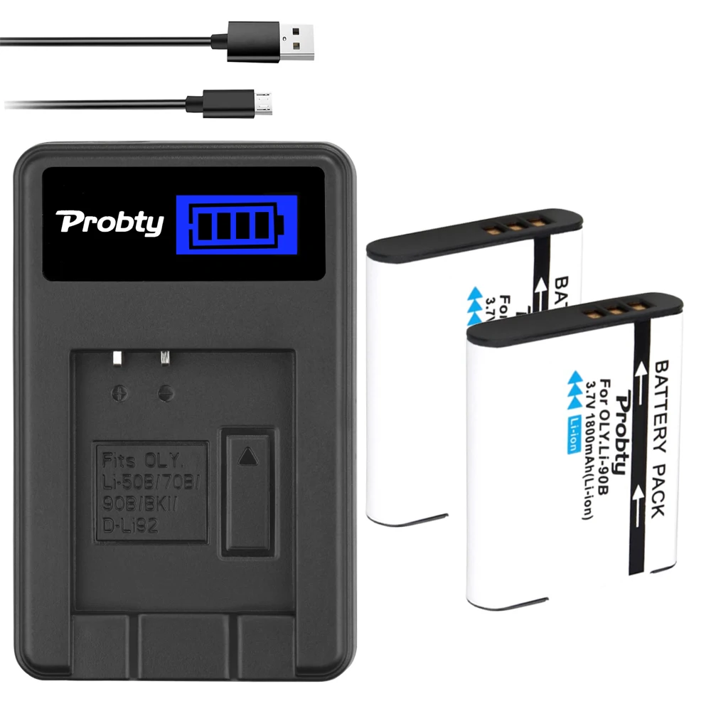 

Li-90B Li90B Li-92B Battery For Olympus Tough TG-6 TG-5 TG-Tracker SH-1 SH-2 SP-100 IHS Tough TG-1 TG-2+LCD USB Charger