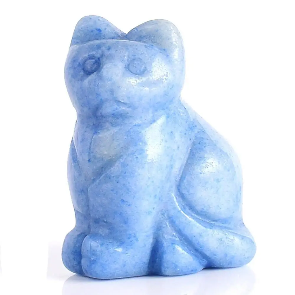 Милый котенок натуральный плавикового шпата с украшением в виде кристаллов