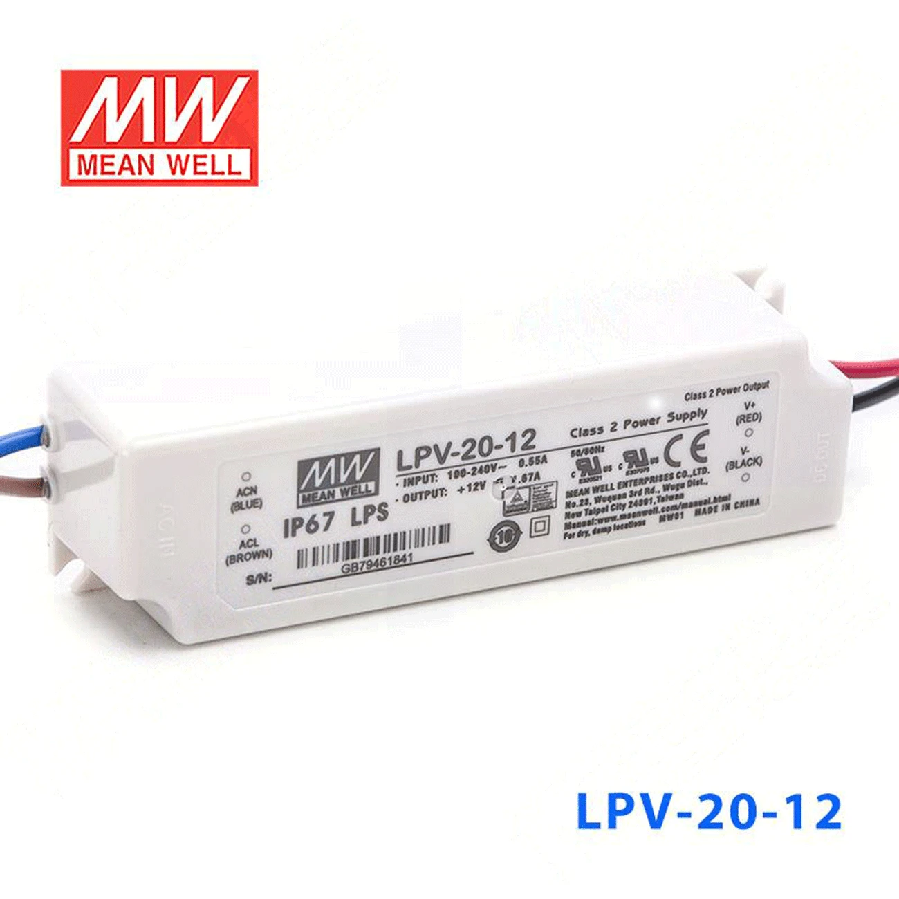 Оптовая цена означает хорошо LPV-20-12 12 В 1.67A meanwell LPV-20 20 Вт одиночный выход Индикатор