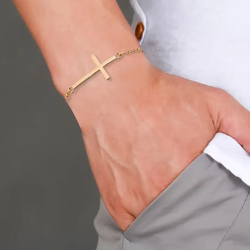 Золотая цепочка на руку мужские серебряные подвески регулируемый браслет