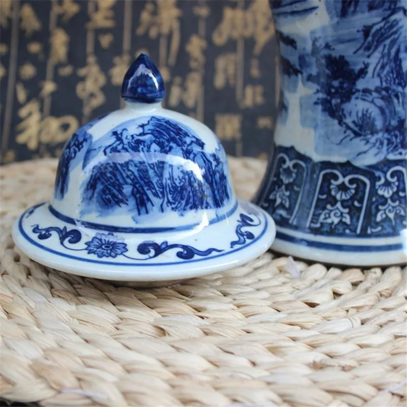 Chinese Old Porcelain Blue And White Porcelain Flower Cans enlarge