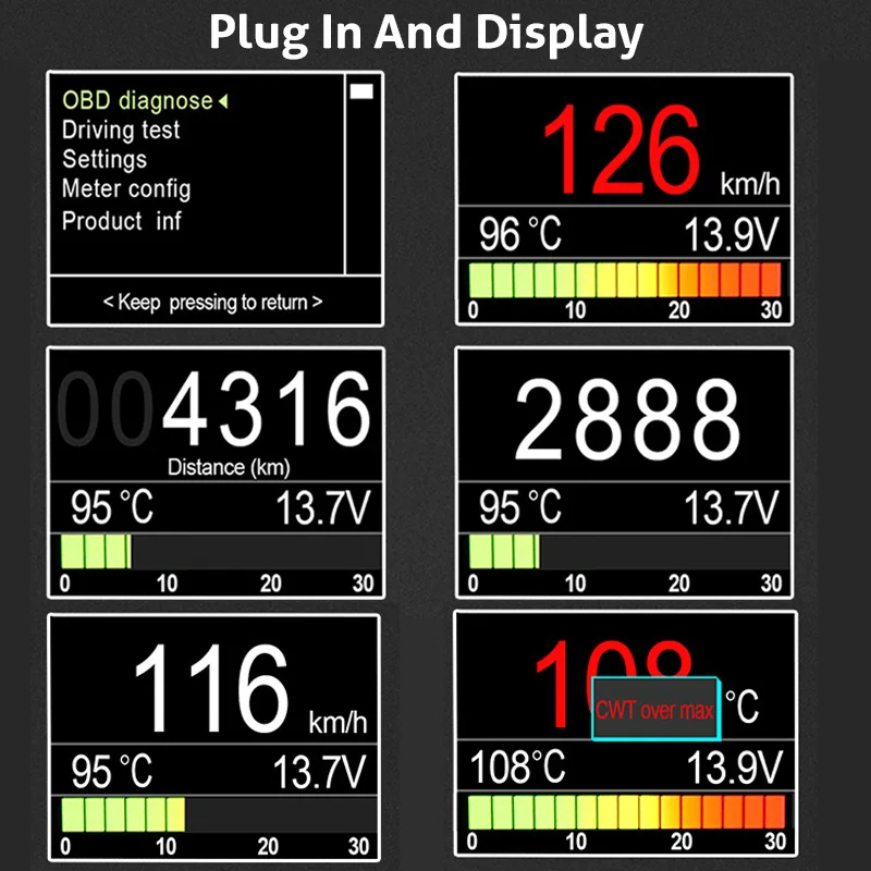 Автомобильный бортовой компьютер ANCEL A202 сканер obd2 измеритель скорости