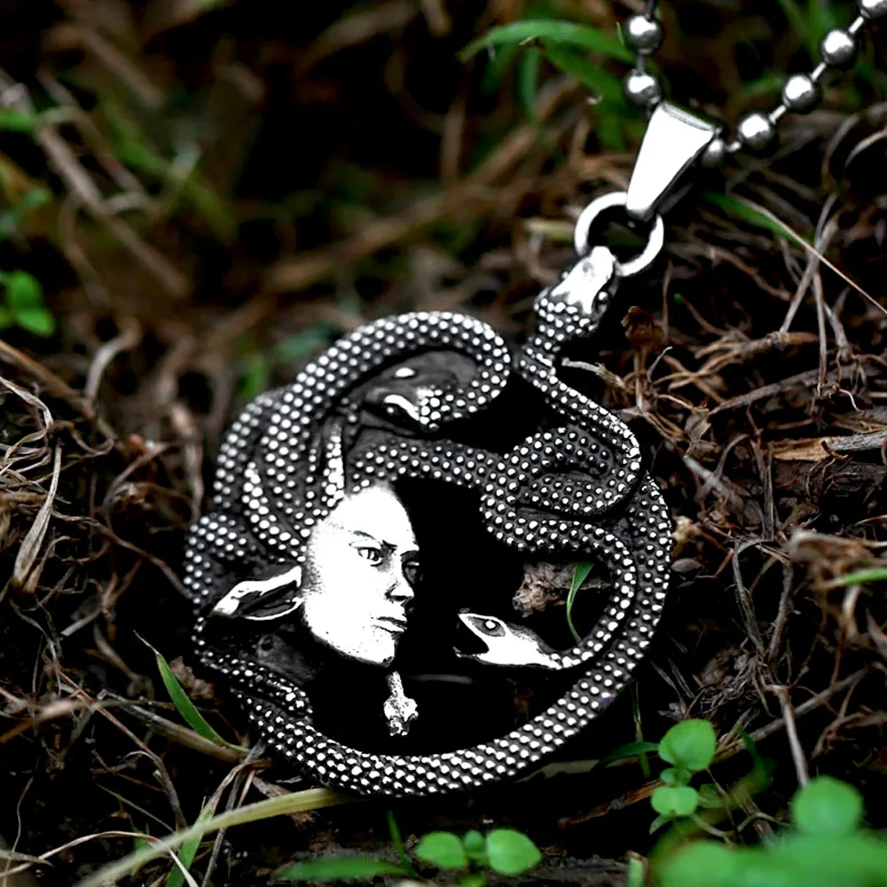 Панк готический греческая мифология змея головы Медузы кулон ожерелье мужчины