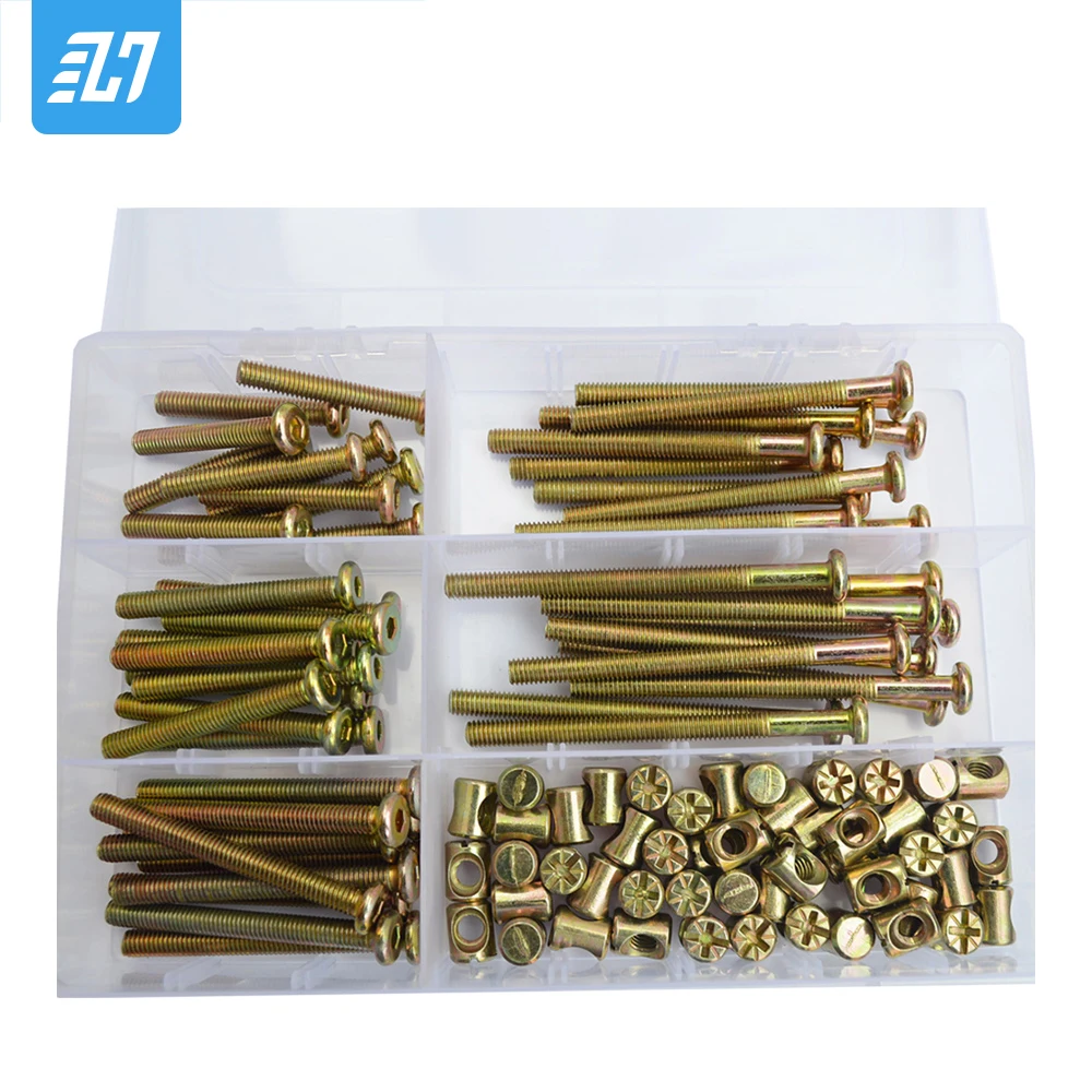 

M6X35-80mm Hex Drive Allen Socket Head Furniture Screw Metric Thread Hexagon Machine Bolt Barrel Nut Assortment Kit Steel Zinc