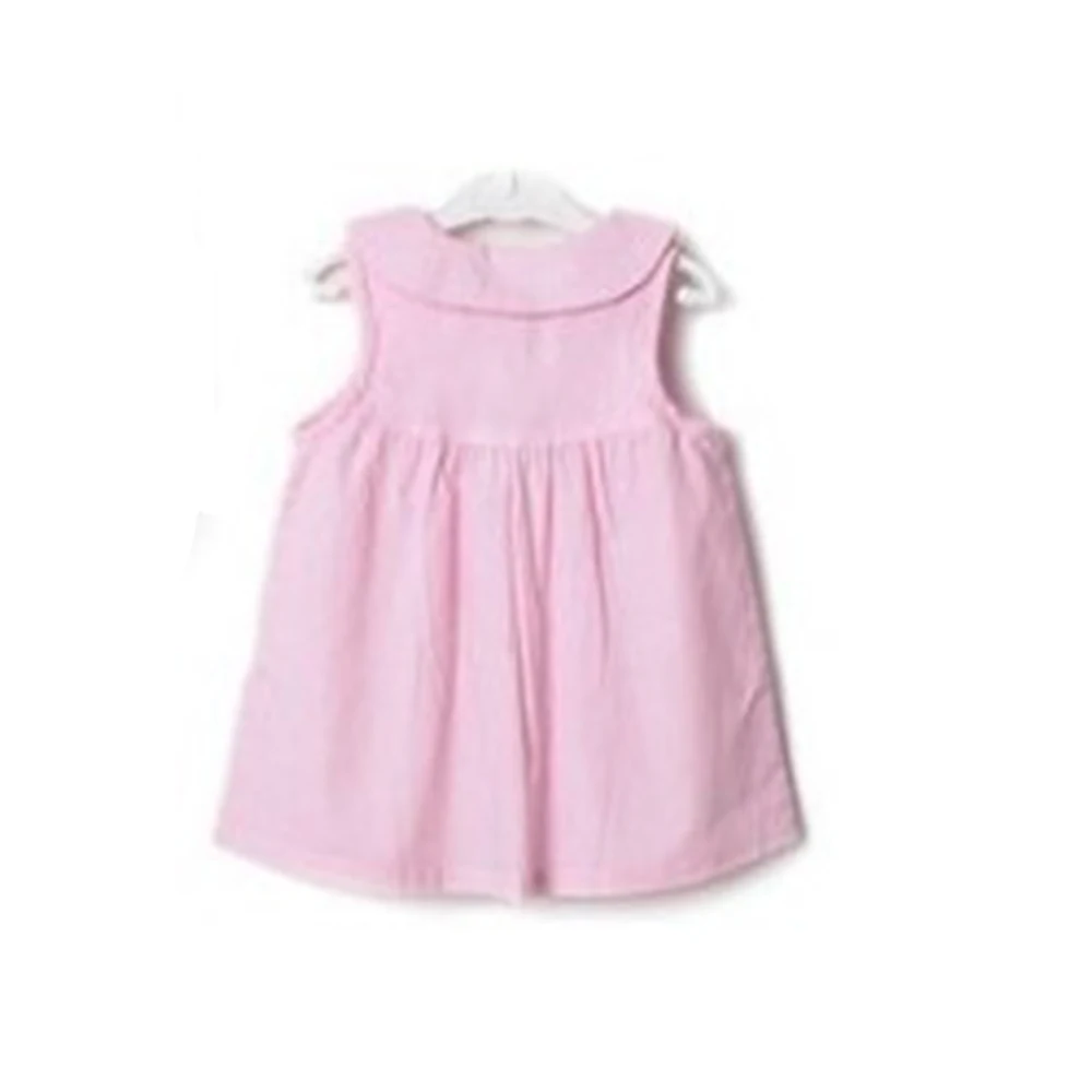 LittleSpring/платья для маленьких девочек Однотонное однобортное платье-майка без