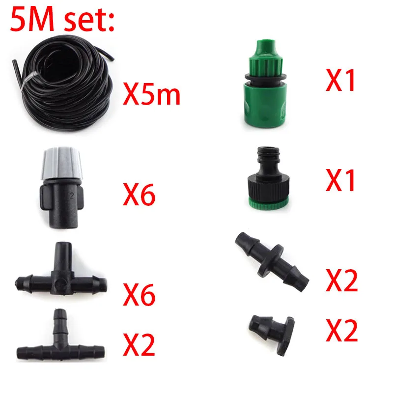 

Automatic Garden Watering System 4/7mm Tube Gardening Fog Nozzles Irrigation Misting Cooling Water Hose Connector Spray U27