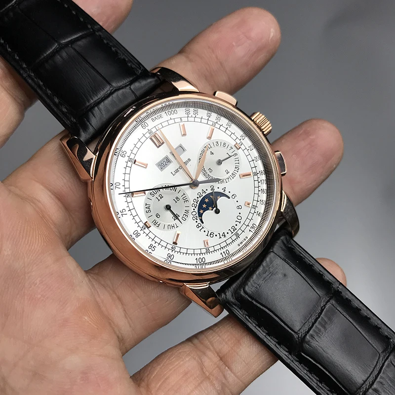 Мужские часы модные роскошные Брендовые Часы PP мужские с белым циферблатом Glide