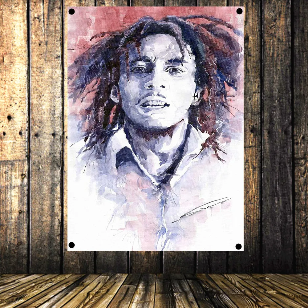 Jamaican Reggae Rock Land Singer Poster Flag Banner High Imitation Oil Painting Canvas Art Concert Music Festival Party Decor B | Дом и сад