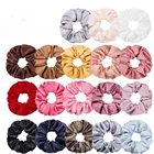 Резинка для волос атласная Женская, модная эластичная однотонная резинка для волос, милый головной убор для красивых девушек, в стиле кэжуал, 18 цветов